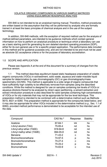 EPA Method 5021A